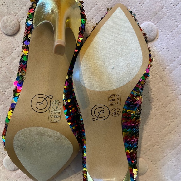 Chinese Laundry leather heels with sparkly flippable sequins - size 6 - … - Picture 13 of 16